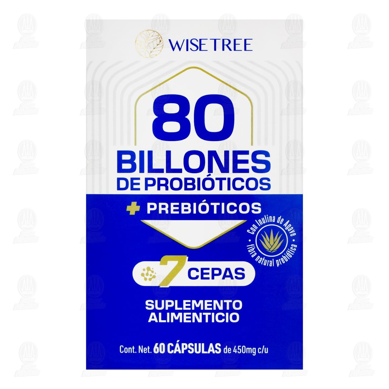 Probi&oacute;ticos + Prebi&oacute;ticos Wise Tree 80 Billones, 60 C&aacute;psulas. image number 1