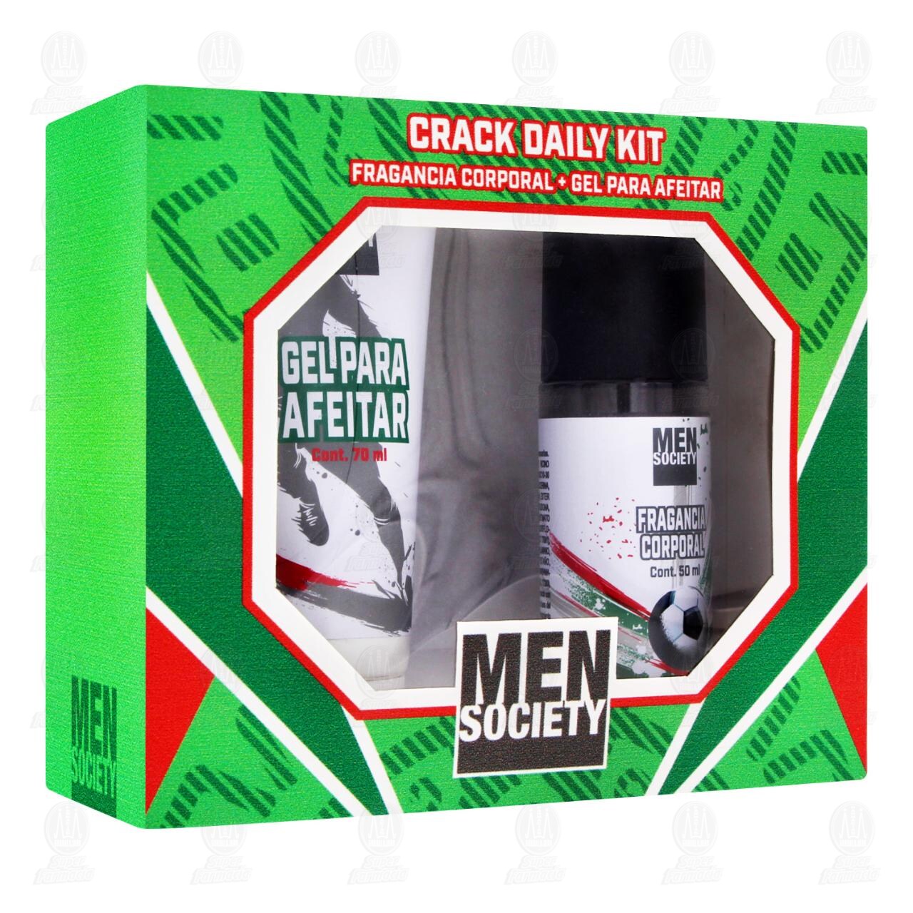 Kit Bioscents Men Society Crack Daily Fragancia Corporal + Gel para Afeitar, 2 pzas.