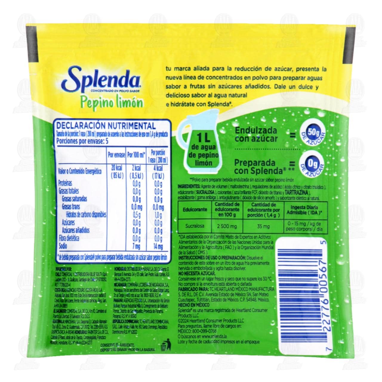 Bebida en Polvo Splenda Pepino Lim&oacute;n, 7 gr. image number 1