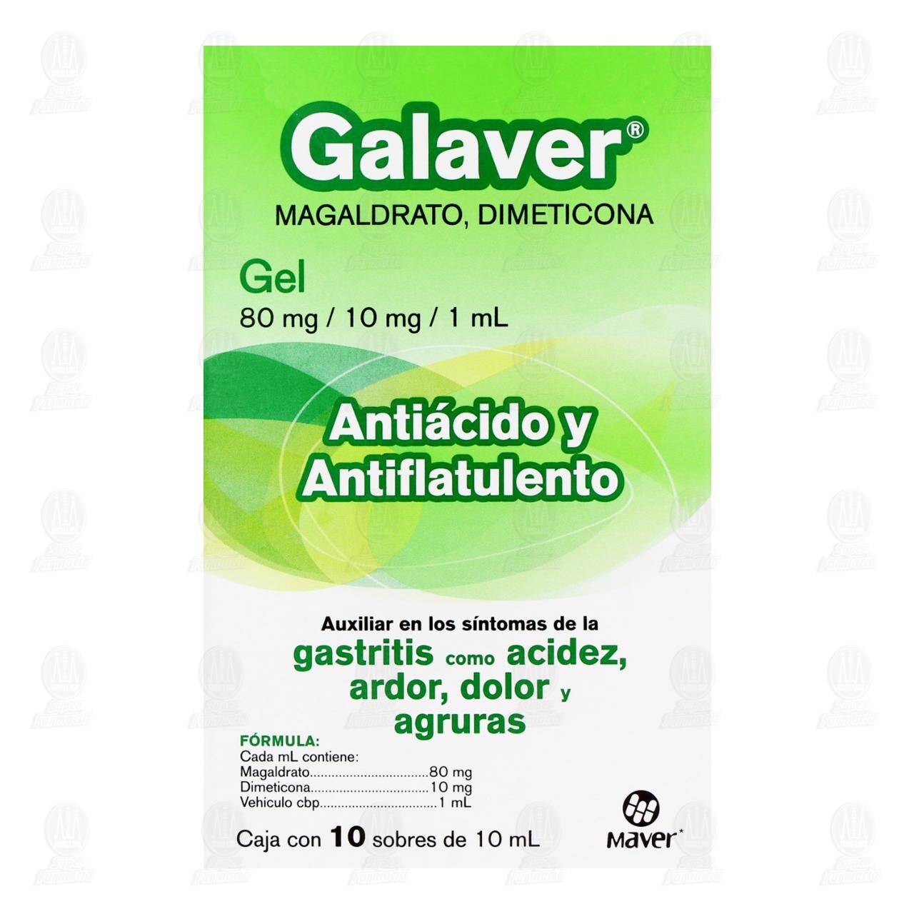 Galaver 80mg/10mg/1ml Gel, 10 Sobres. image number 2