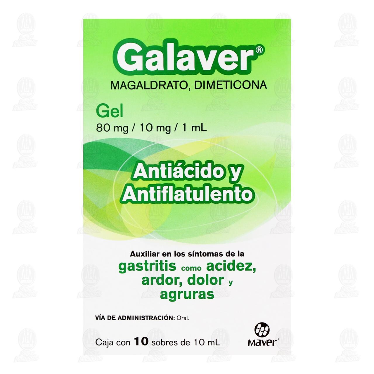 Galaver 80mg/10mg/1ml Gel, 10 Sobres. image number 1