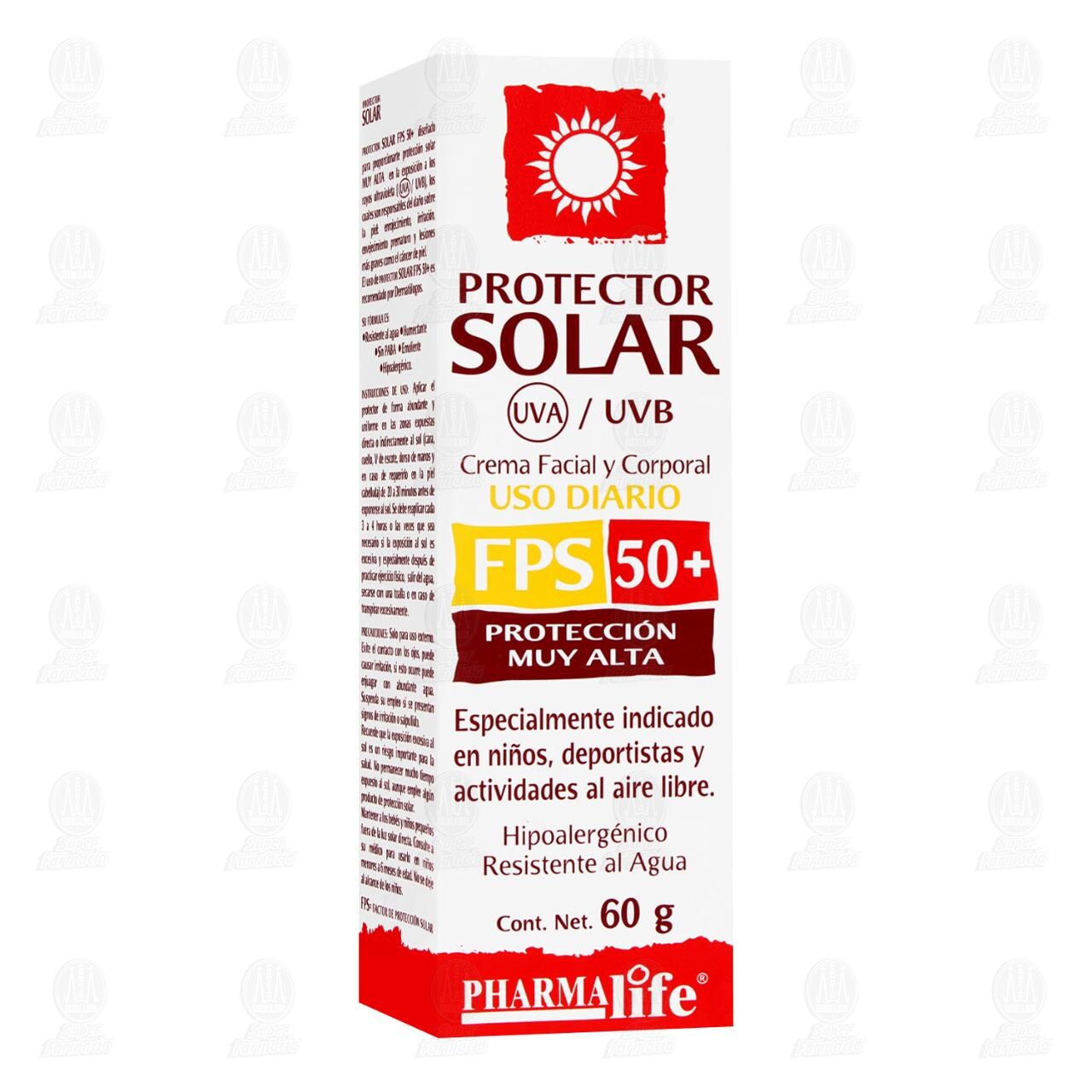 Protector Solar Pharmalife Crema Facial y Corporal FPS 50+, 60 gr.