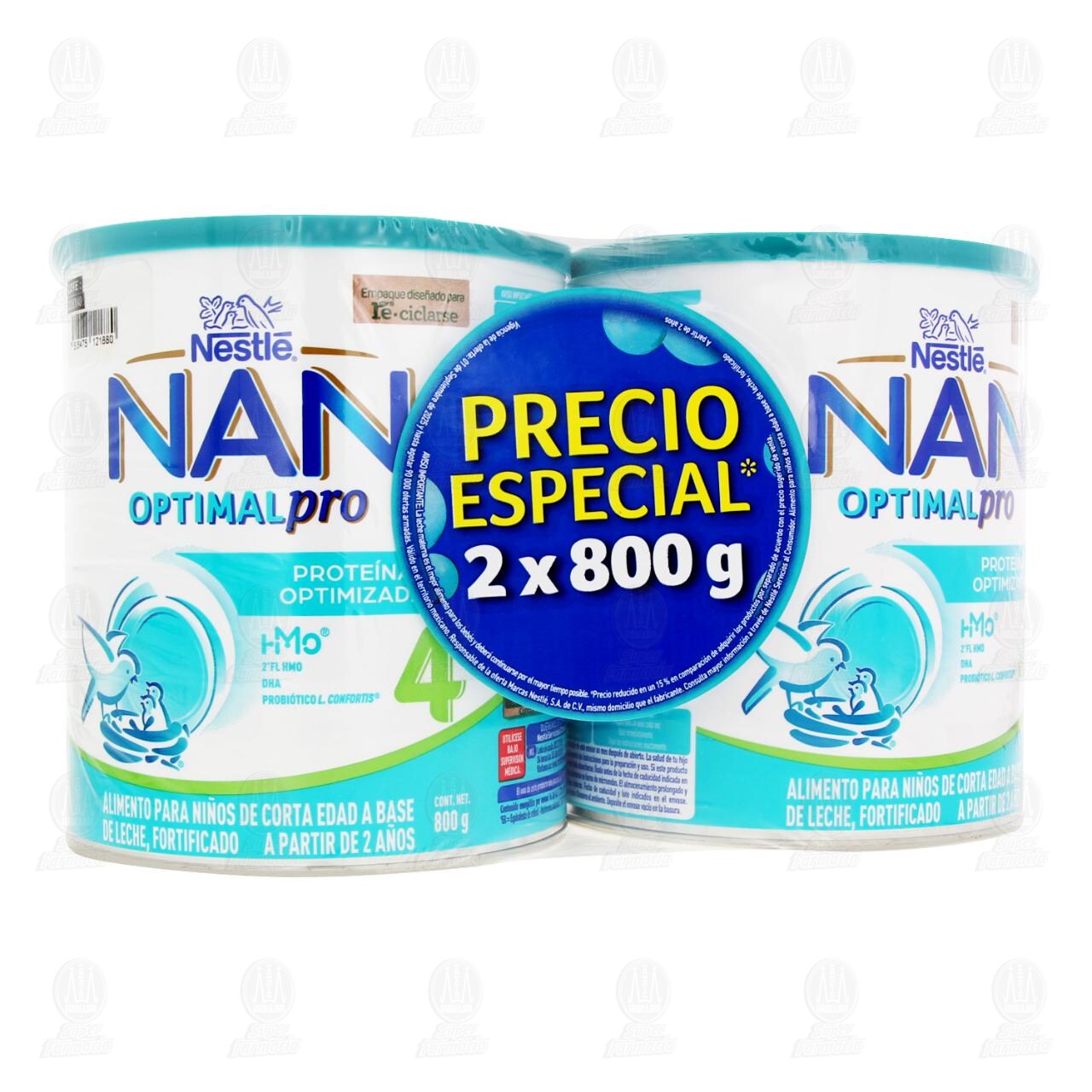 Pack F&oacute;rmula Infantil Nan 4 Optimal Pro de 800 gr + 800 gr, 2 pzas. image number 0