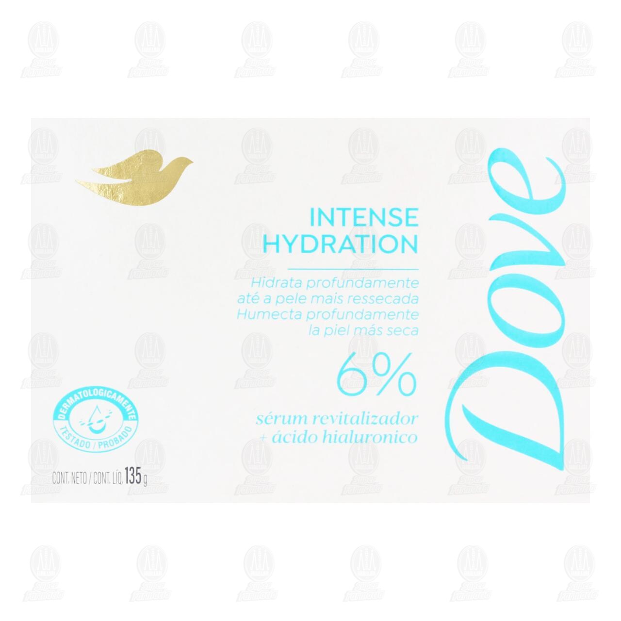 Jab&oacute;n de Tocador Dove Intense Hydration con S&eacute;rum Revitalizador y &Aacute;cido Hialur&oacute;nico, 135 gr. image number 1