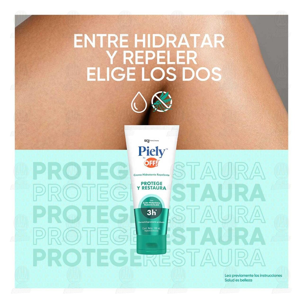 Repelente de Insectos Piely by OFF! Crema Hidratante Protege y Restaura, 100 ml. image number 4