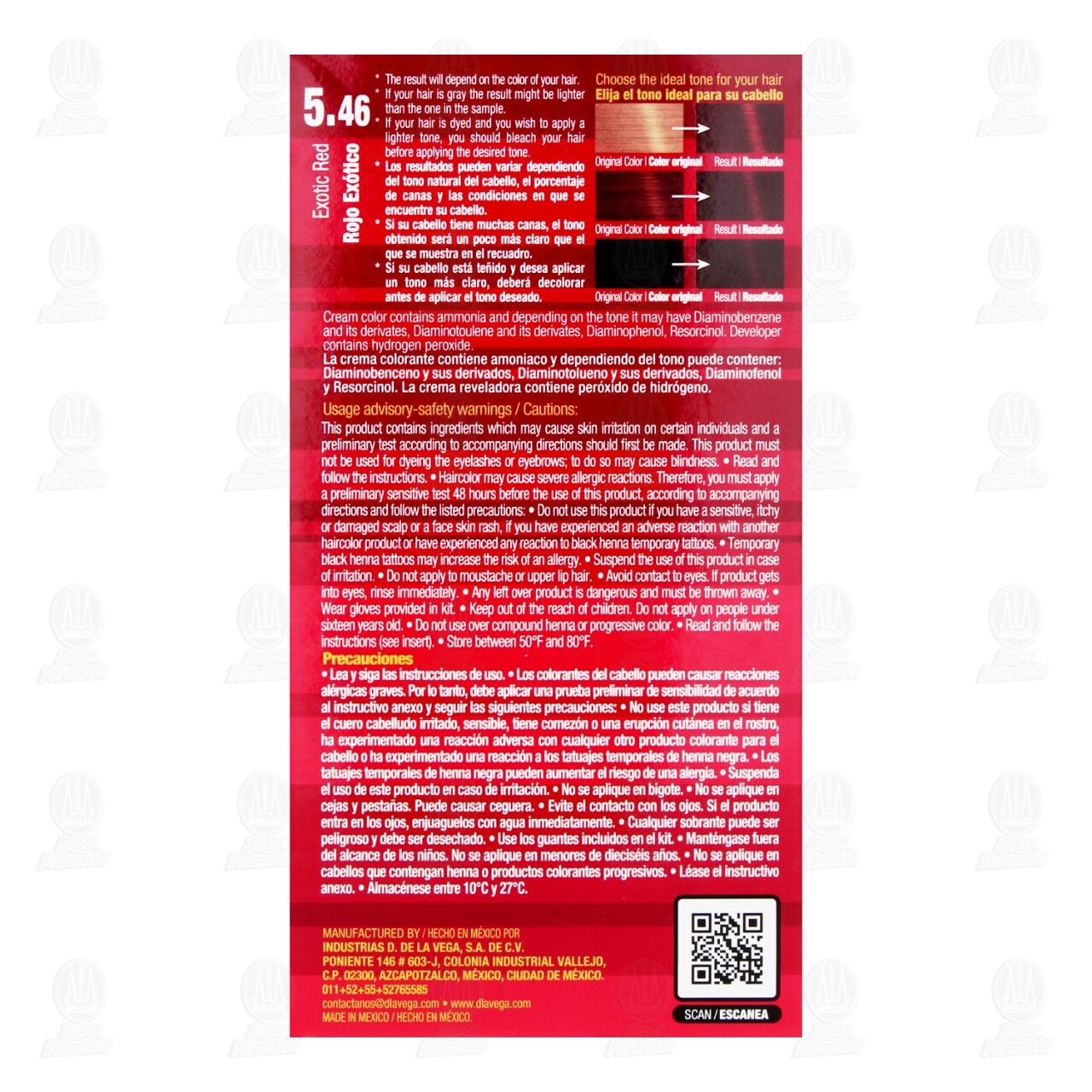 Tinte D de la Vega Color Rojo Ex&oacute;tico 5.46, 1 pz. image number 2