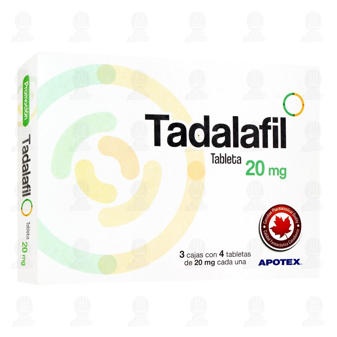 Pack Tadalafil 20 mg, 3 Cajas con 4 Tabletas c/u. image number 0