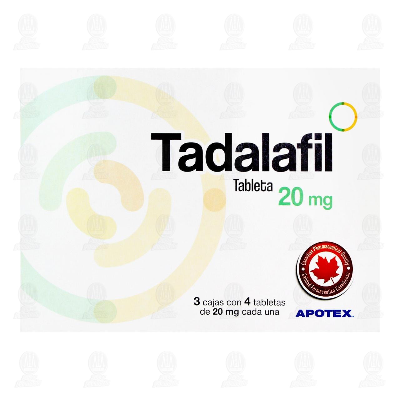 Pack Tadalafil 20 mg, 3 Cajas con 4 Tabletas c/u. image number 1