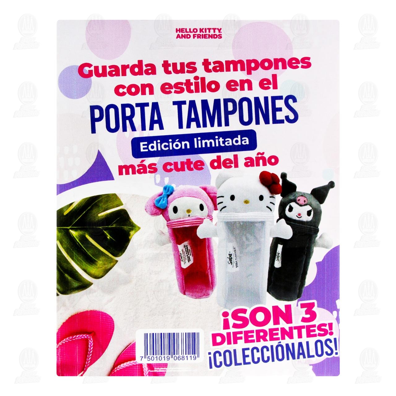 Pack Tampones Saba V-Compact S&uacute;per Plus 20 pzas + Gratis Porta Tampones Hello Kitty, 2 pzas. image number 2