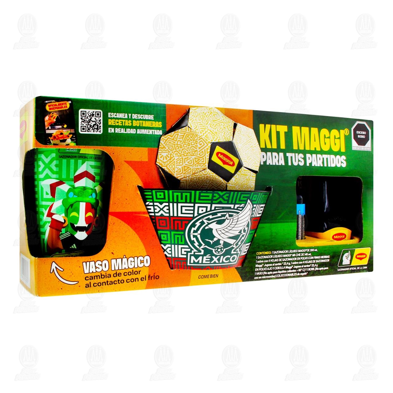 Kit Maggi Para Tus Partidos Sazonadores L&iacute;quidos + Sazonadores en Polvo + Vaso M&aacute;gico + Bowl, 6 pzas. image number 0