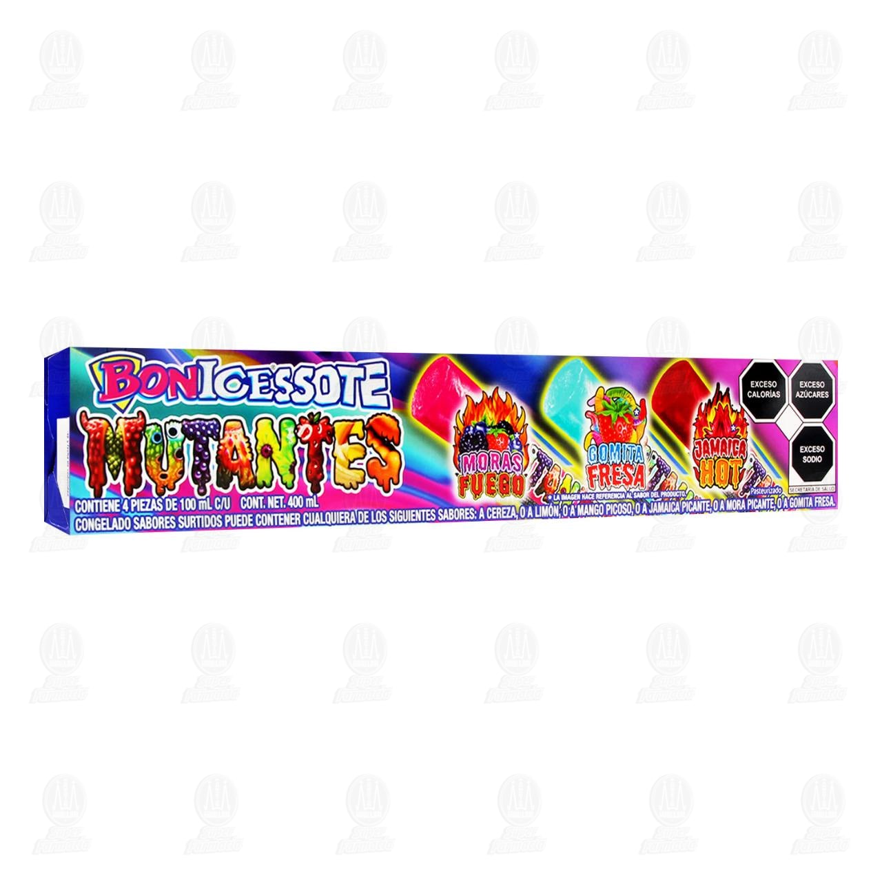 Congelado Bonicessote Mutantes Sabores Surtidos, 4 pzas de 100 ml c/u.