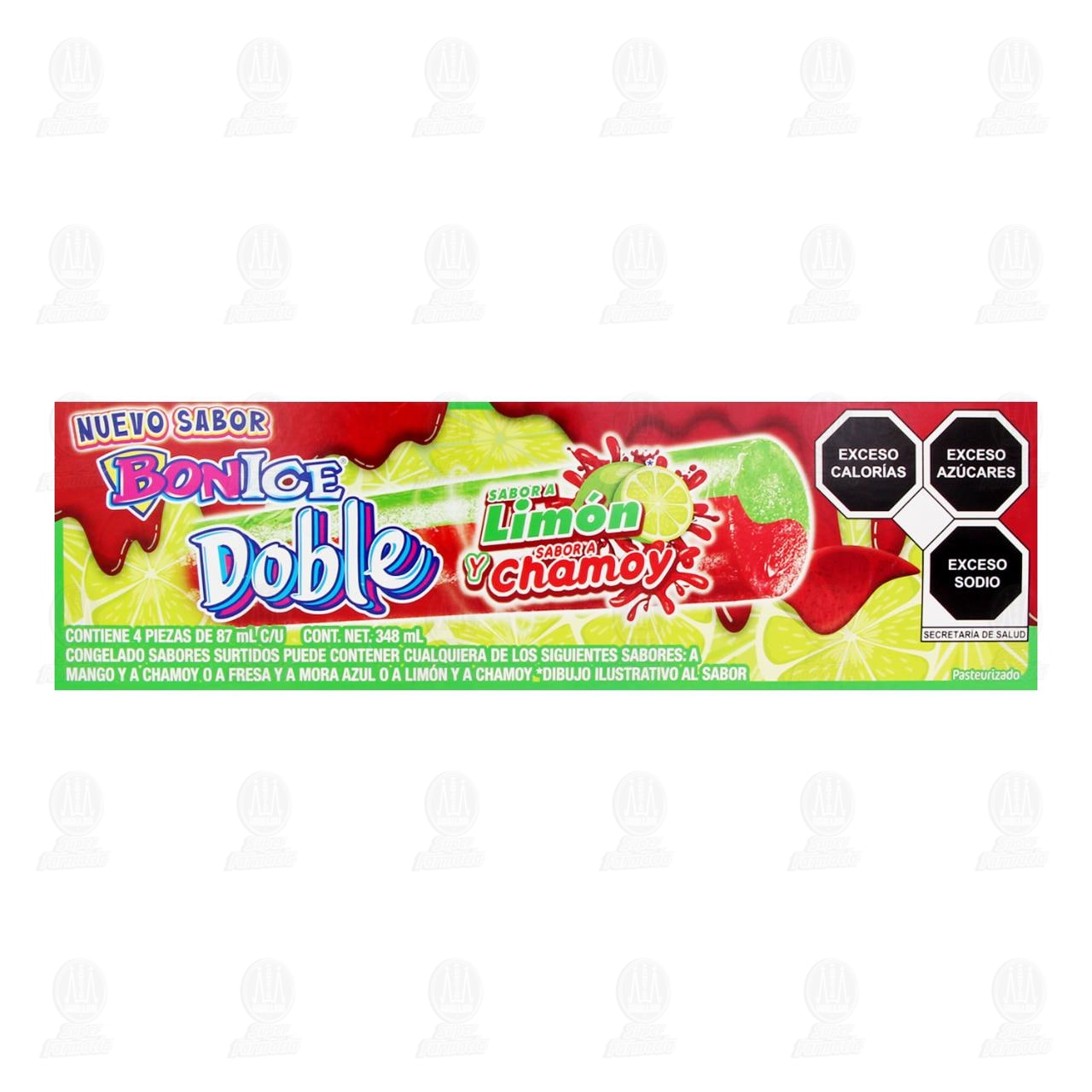 Congelado Bonice Doble Sabor Lim&oacute;n y Chamoy, 4 pzas de 87 ml c/u. image number 1