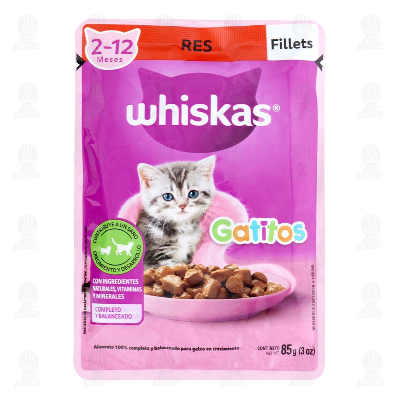 Fillets con Res Whiskas Gatitos 2-12 Meses, 85 gr. image number 0