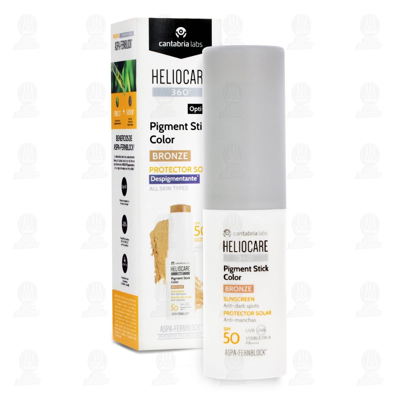 Heliocare 360&deg; Pigment Stick Color Bronze Protector Solar SPF 50, 10 gr. image number 3