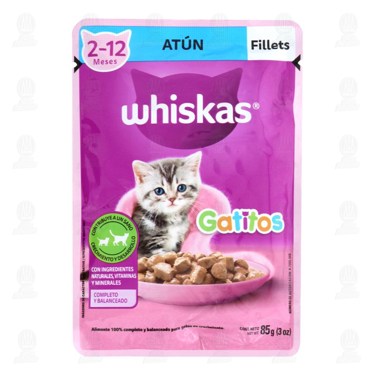 Fillets con At&uacute;n Whiskas Gatitos 2-12 Meses, 85 gr.