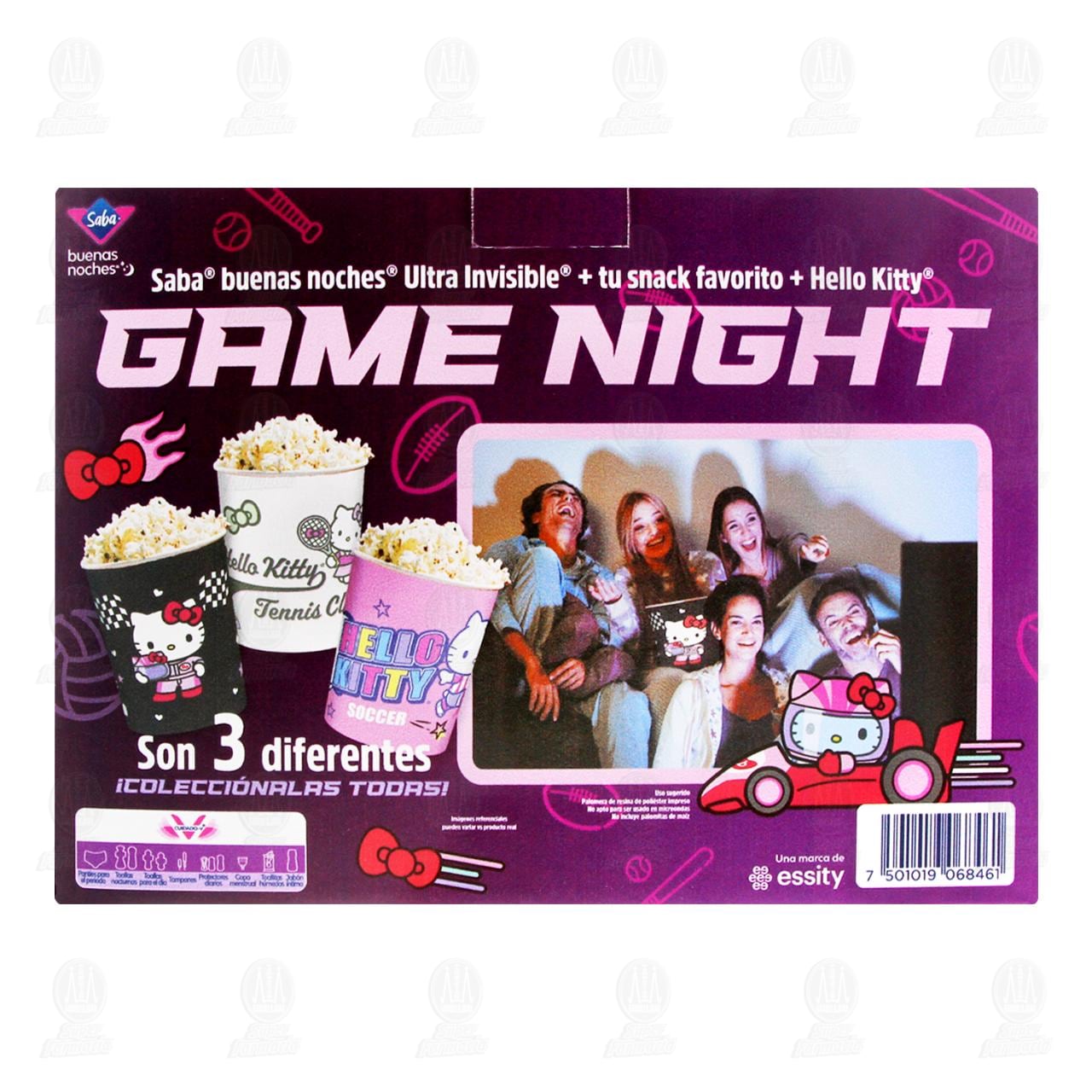 Pack Toallas Femeninas Saba Buenas Noches Ultra Invisible 22 pzas + Palomera Hello Kitty Edici&oacute;n Limitada, 2 pzas. image number 2