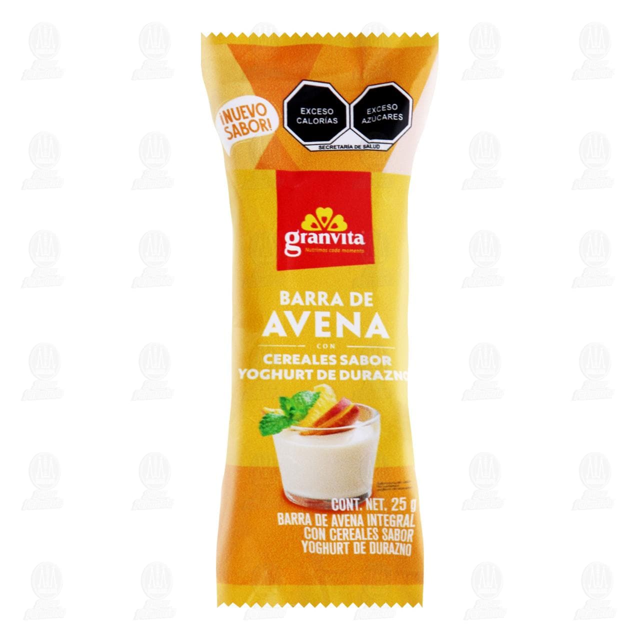 Barra de Avena Granvita con Cereales Sabor Yoghurt de Durazno, 25 gr. image number 0