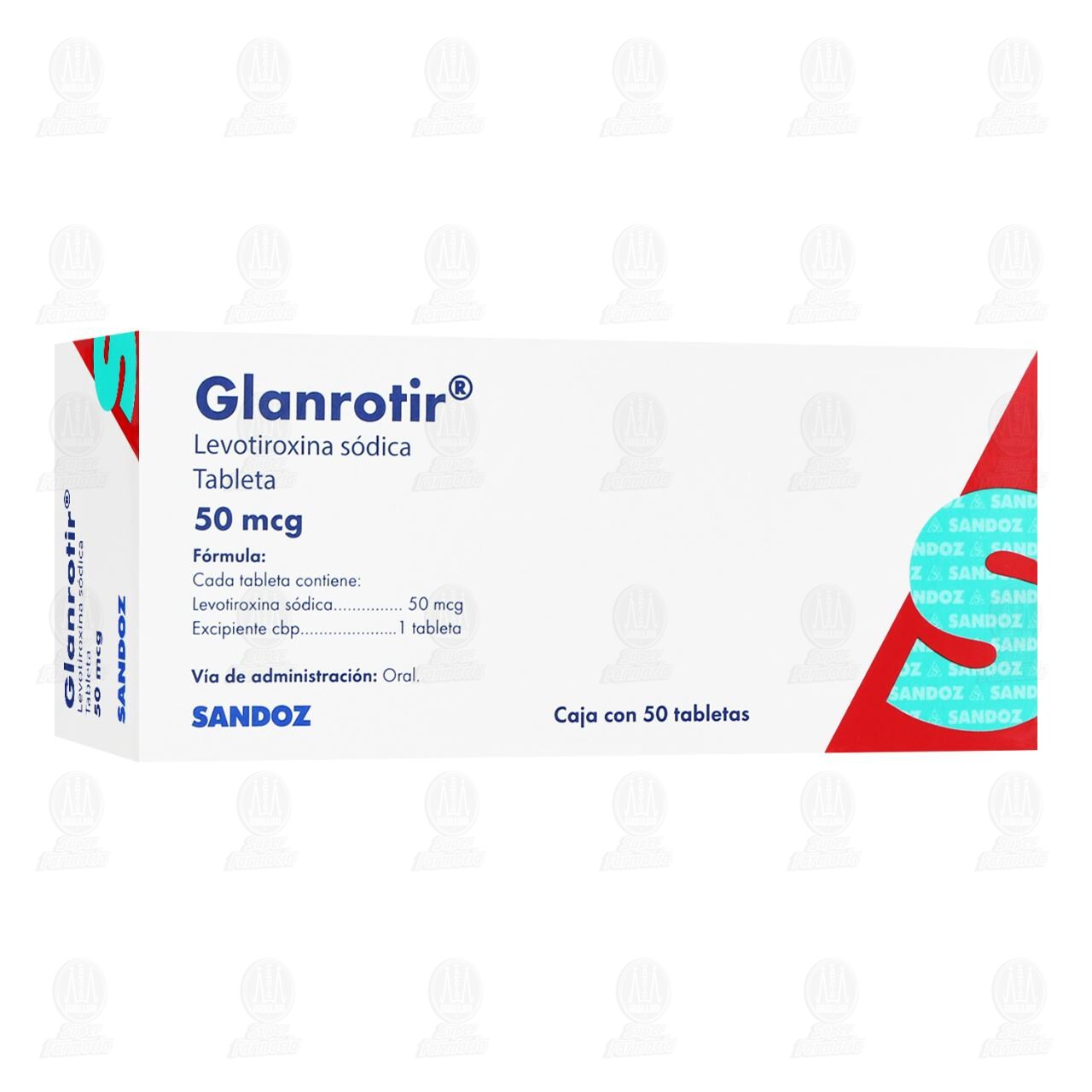 Glanrotir 50 mcg, 50 Tabletas. image number 0