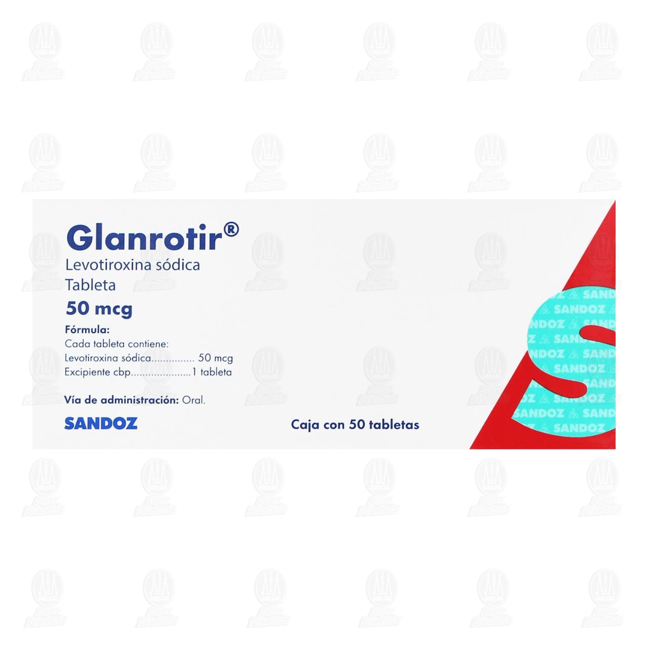 Glanrotir 50 mcg, 50 Tabletas. image number 1