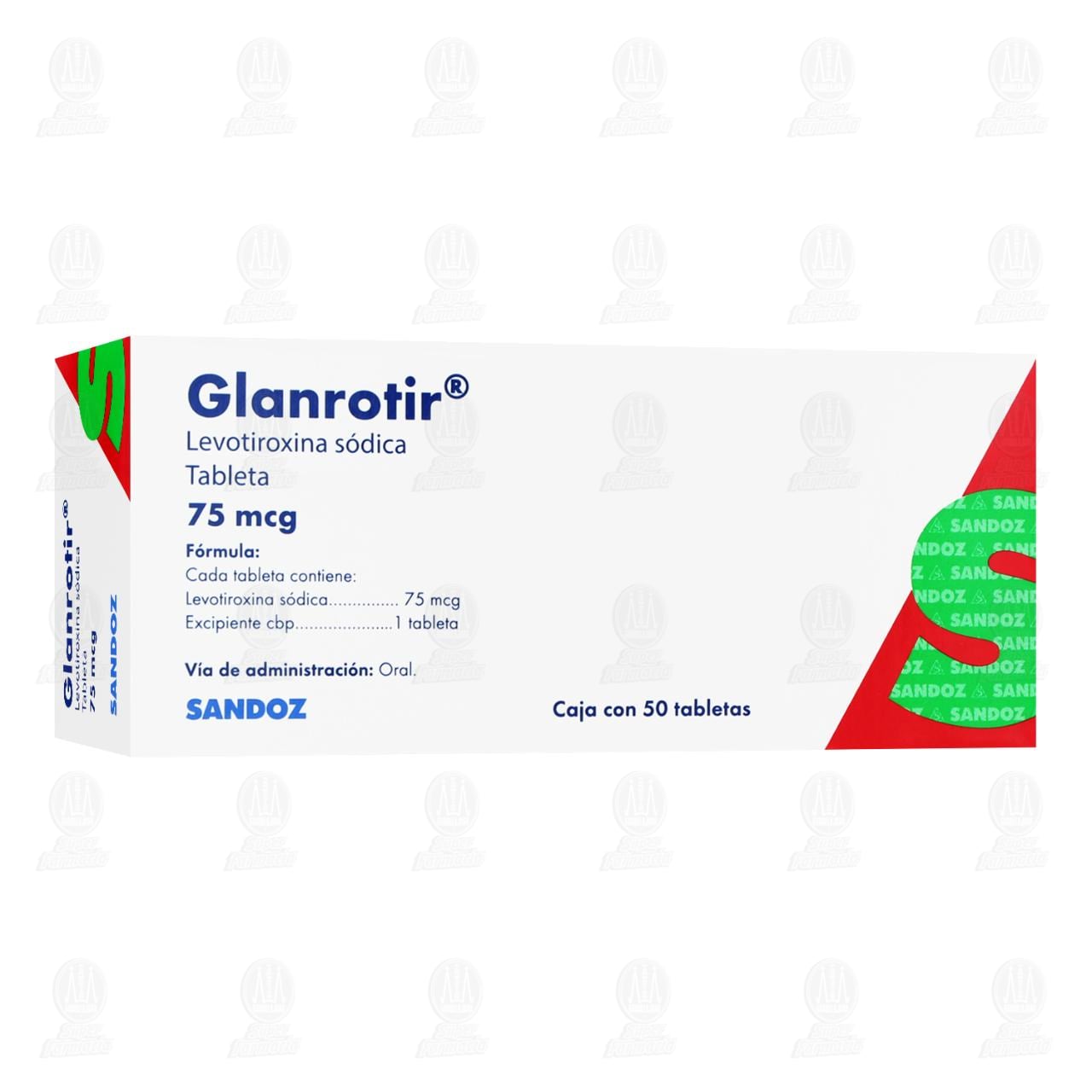 Glanrotir 75 mcg, 50 Tabletas.