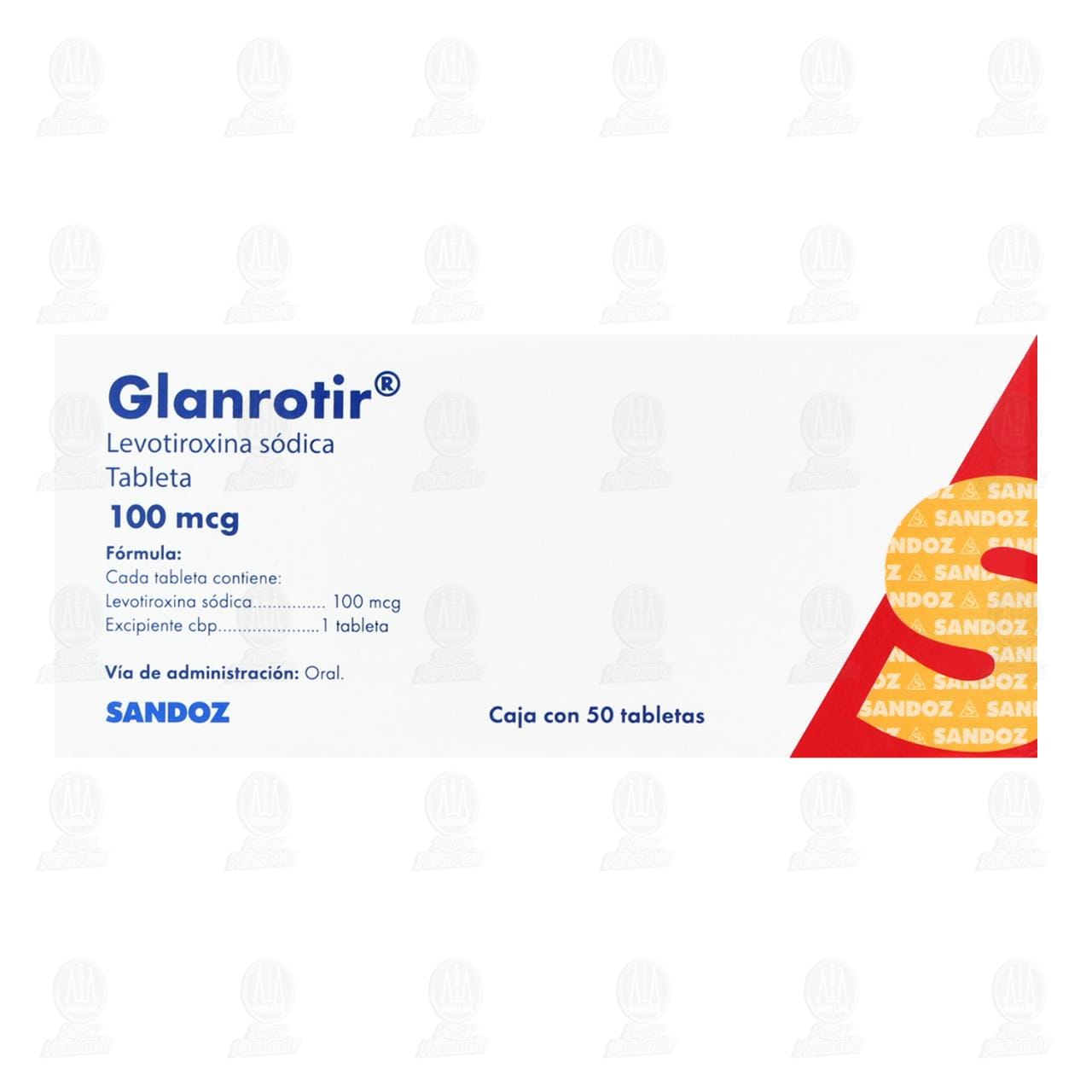 Glanrotir 100 mcg, 50 Tabletas. image number 1