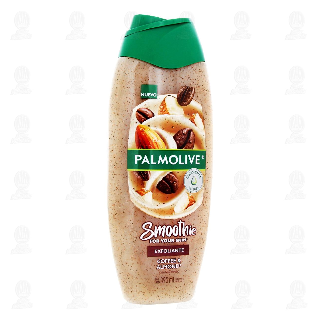 Gel de Ba&ntilde;o Palmolive Smoothie Exfoliante Coffee & Almond, 390 ml.
