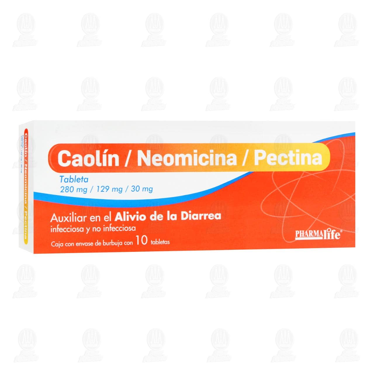 Caol&iacute;n, Neomicina, Pectina 280mg/129mg/30 mg, 10 Tabletas Pharmalife. image number 0