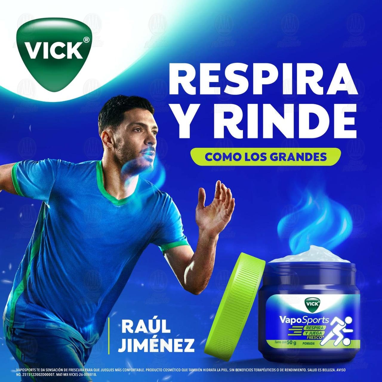 Vick VapoSports Pomada Dise&ntilde;ada para Deportes con Efecto Refrescante, 50 gr. image number 4