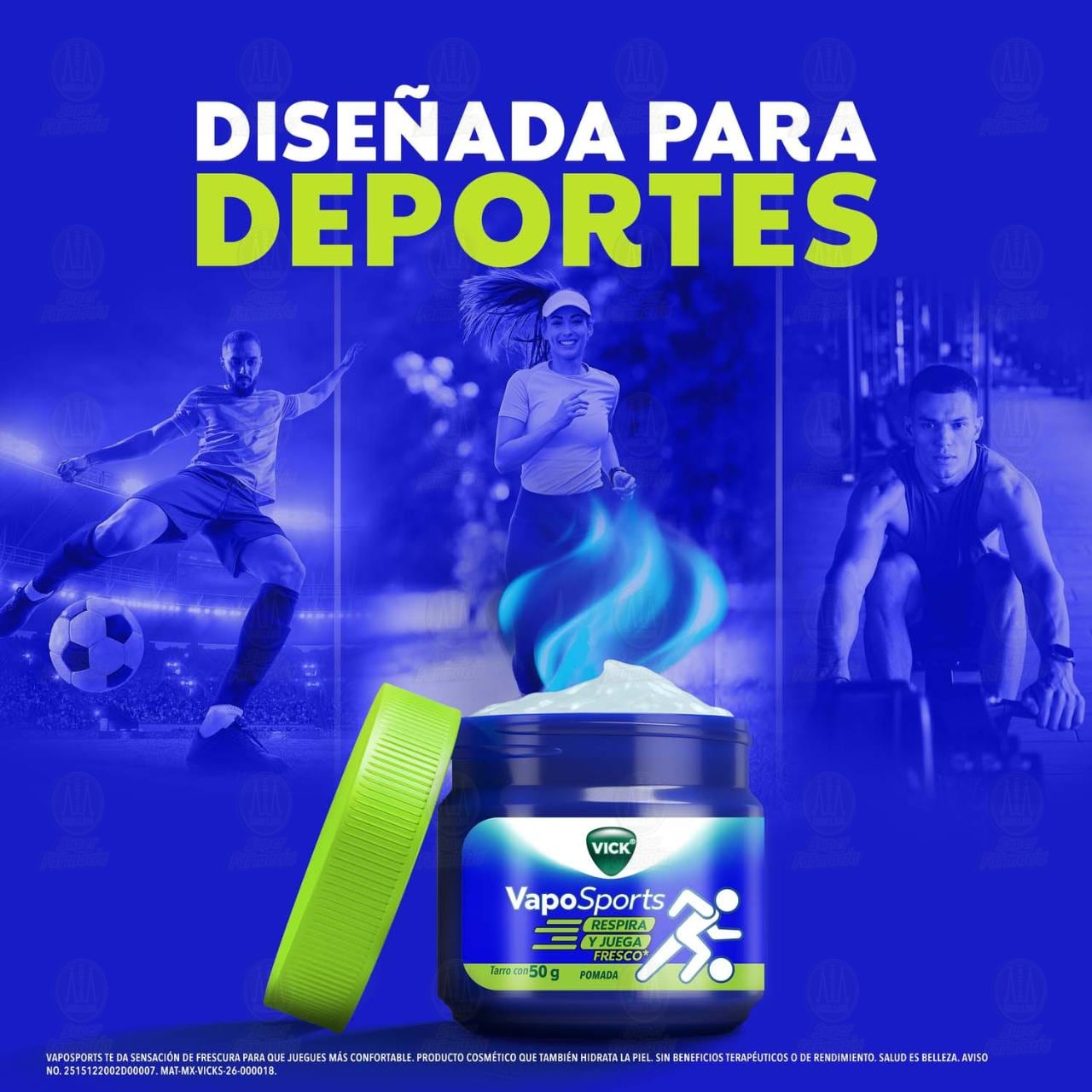 Vick VapoSports Pomada Dise&ntilde;ada para Deportes con Efecto Refrescante, 50 gr. image number 3