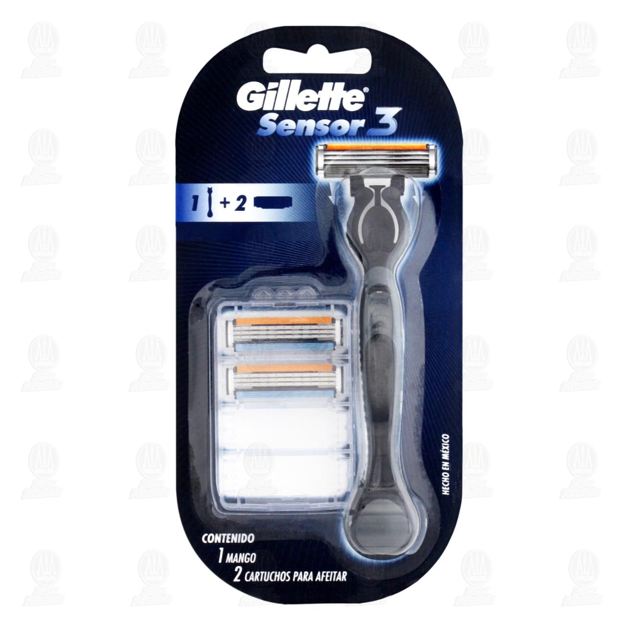 M&aacute;quina para Afeitar Gillette Sensor 3 con Cartuchos, 3 pzas. image number 0