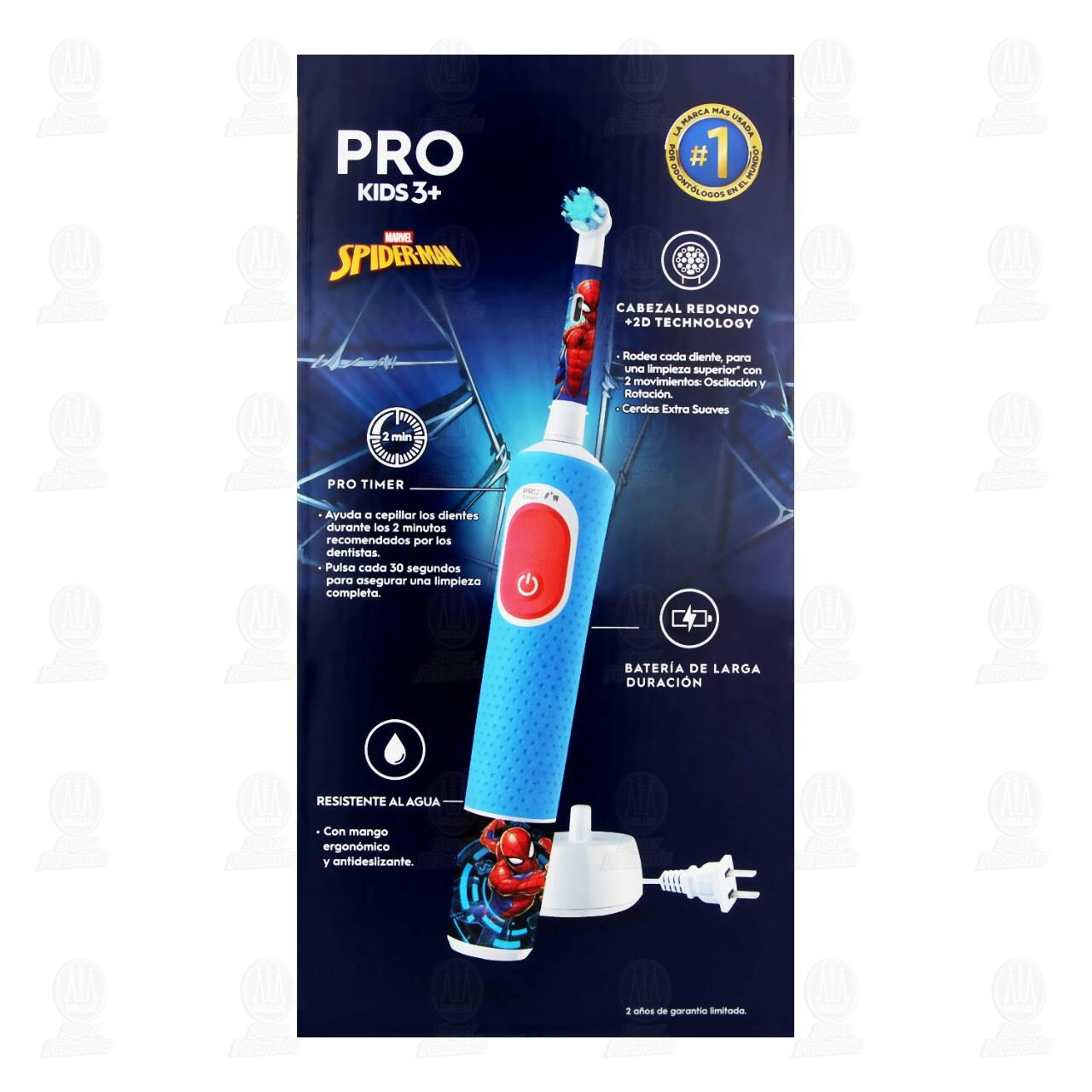 Cepillo Dental El&eacute;ctrico Oral-B Pro Kids 3+ Spider-Man Recargable, 1 pz. image number 2