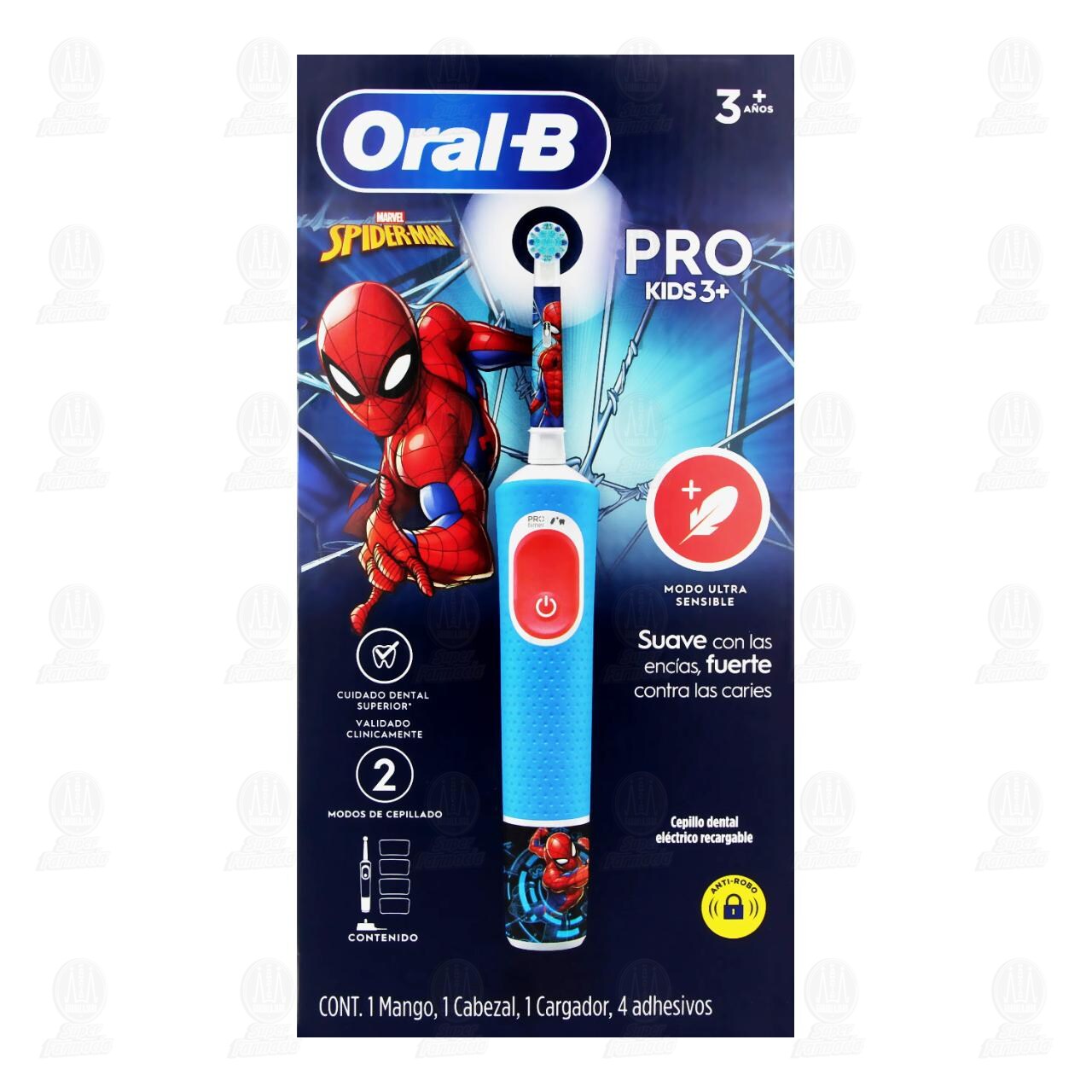 Cepillo Dental El&eacute;ctrico Oral-B Pro Kids 3+ Spider-Man Recargable, 1 pz. image number 1