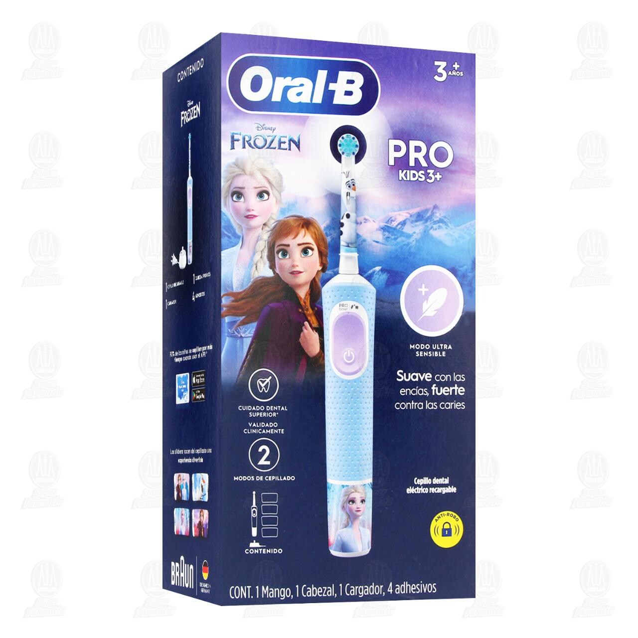 Cepillo Dental El&eacute;ctrico Oral-B Pro Kids 3+ Frozen Recargable, 1 pz.