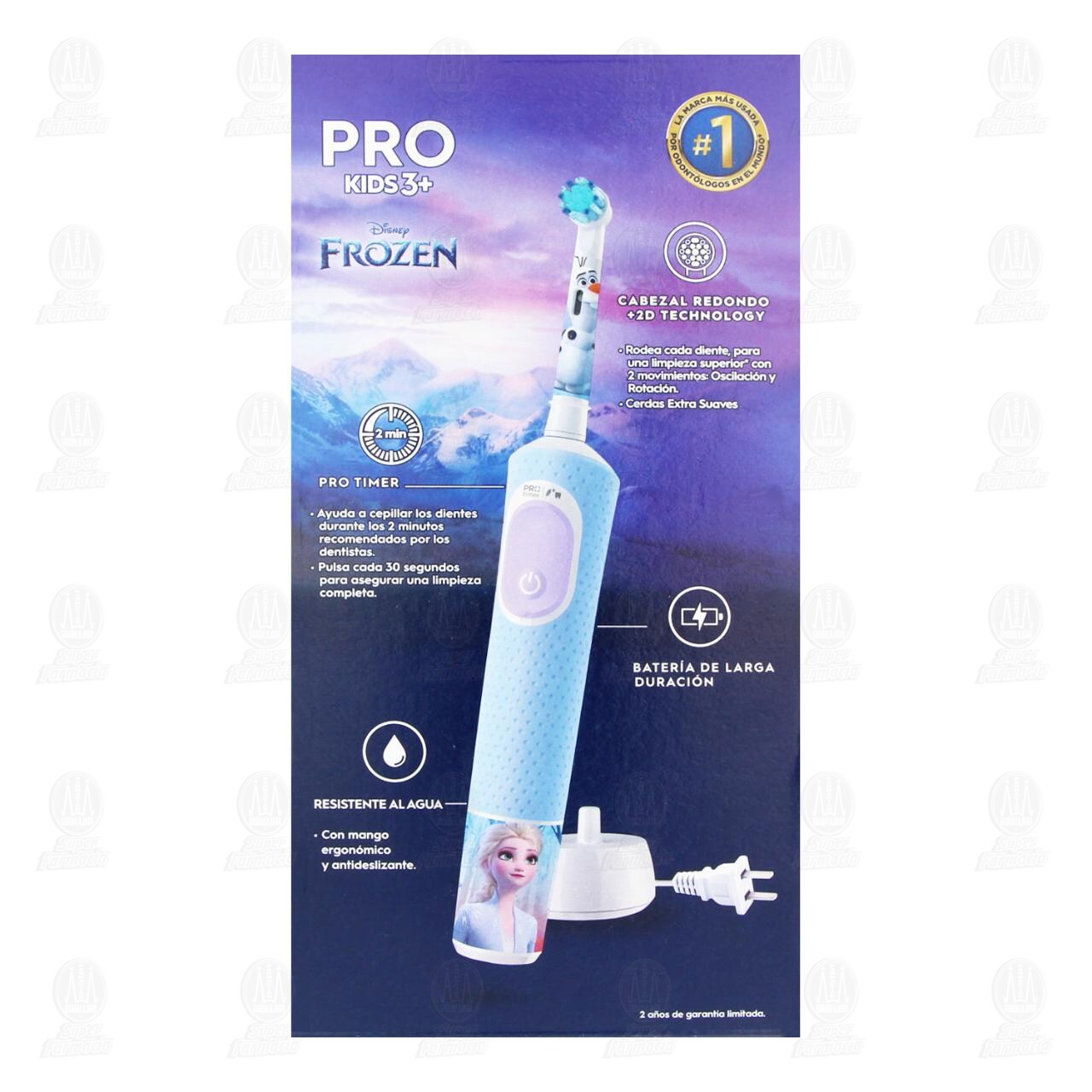 Cepillo Dental El&eacute;ctrico Oral-B Pro Kids 3+ Frozen Recargable, 1 pz. image number 2