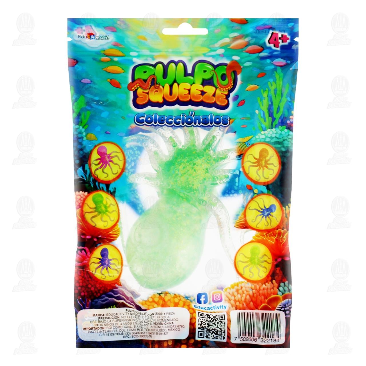 Juguete Pulpo Squeeze EducActivity Diferentes Colores, 1 pz. image number 1