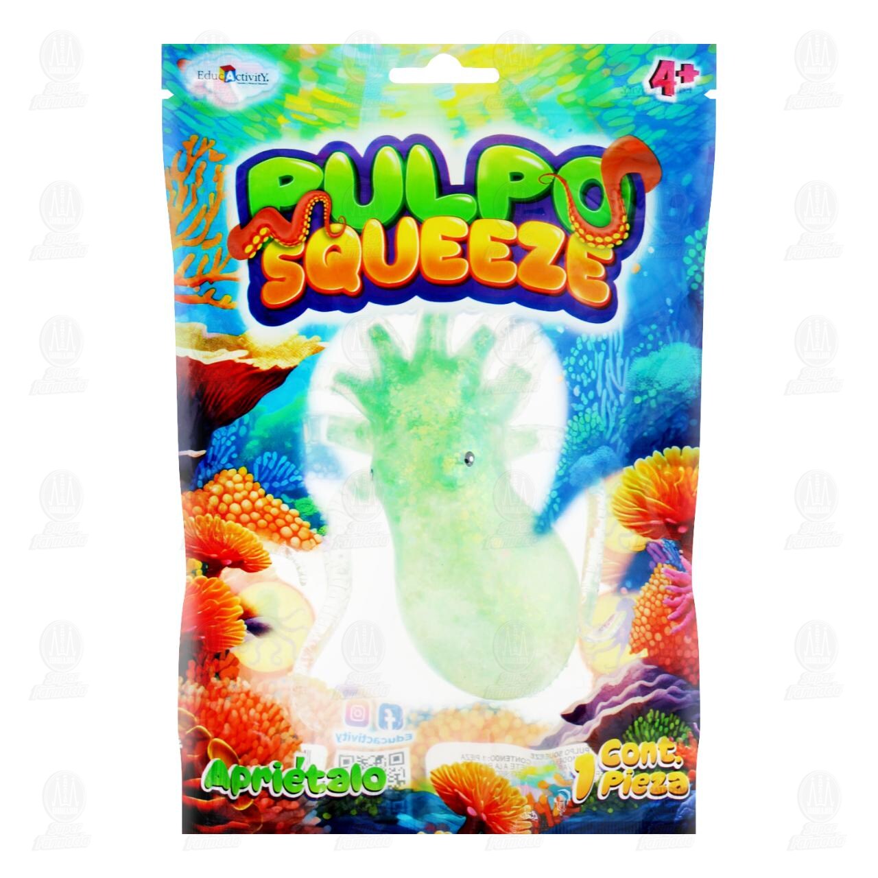 Juguete Pulpo Squeeze EducActivity Diferentes Colores, 1 pz. image number 0