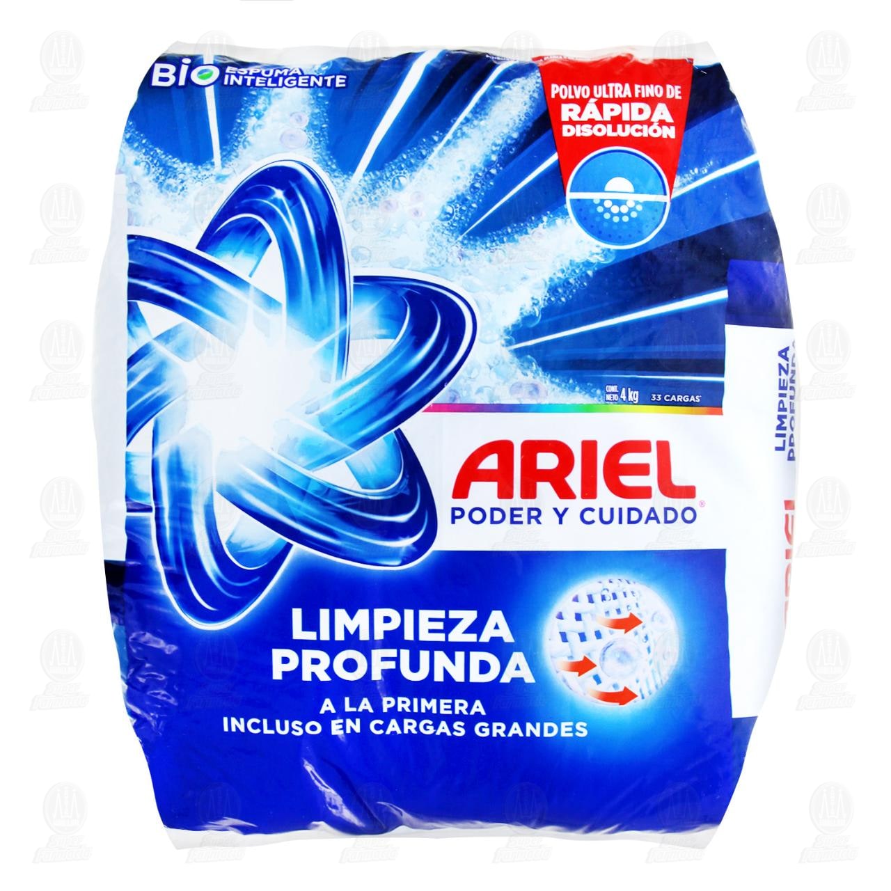 Detergente en Polvo Ariel Poder y Cuidado, 4 kg.