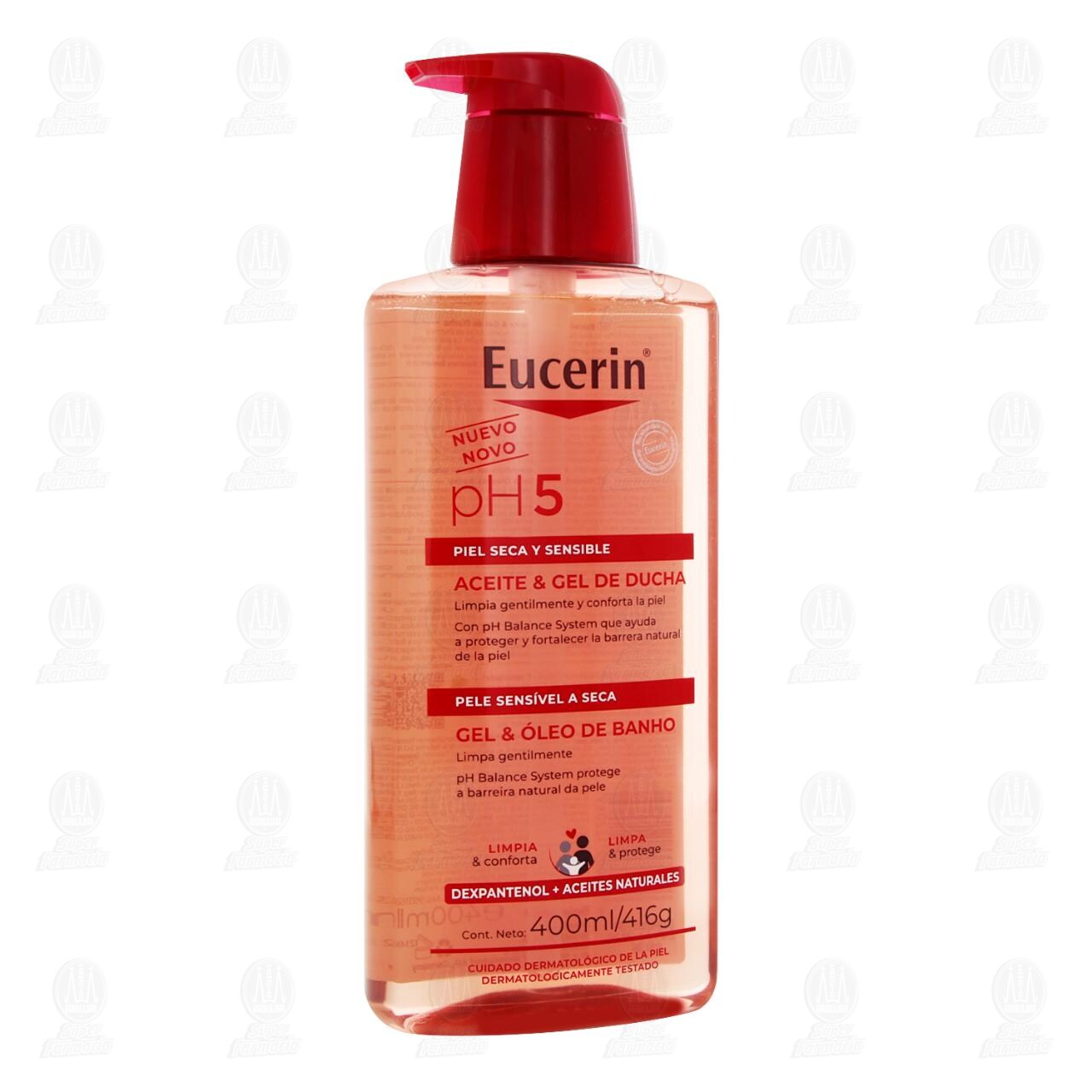Eucerin pH5 Aceite & Gel de Ducha Piel Seca y Sensible, 400 ml.