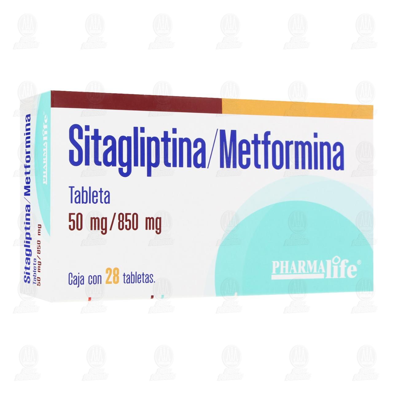 Sitagliptina,Metformina 50mg/850mg, 28 Tabletas Pharmalife. image number 0