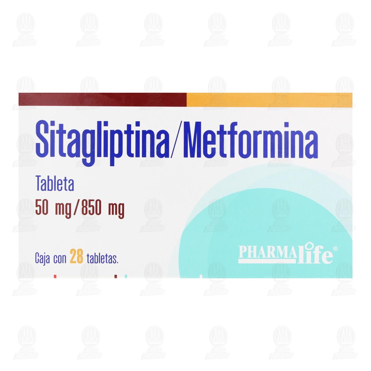 Sitagliptina,Metformina 50mg/850mg, 28 Tabletas Pharmalife. image number 1