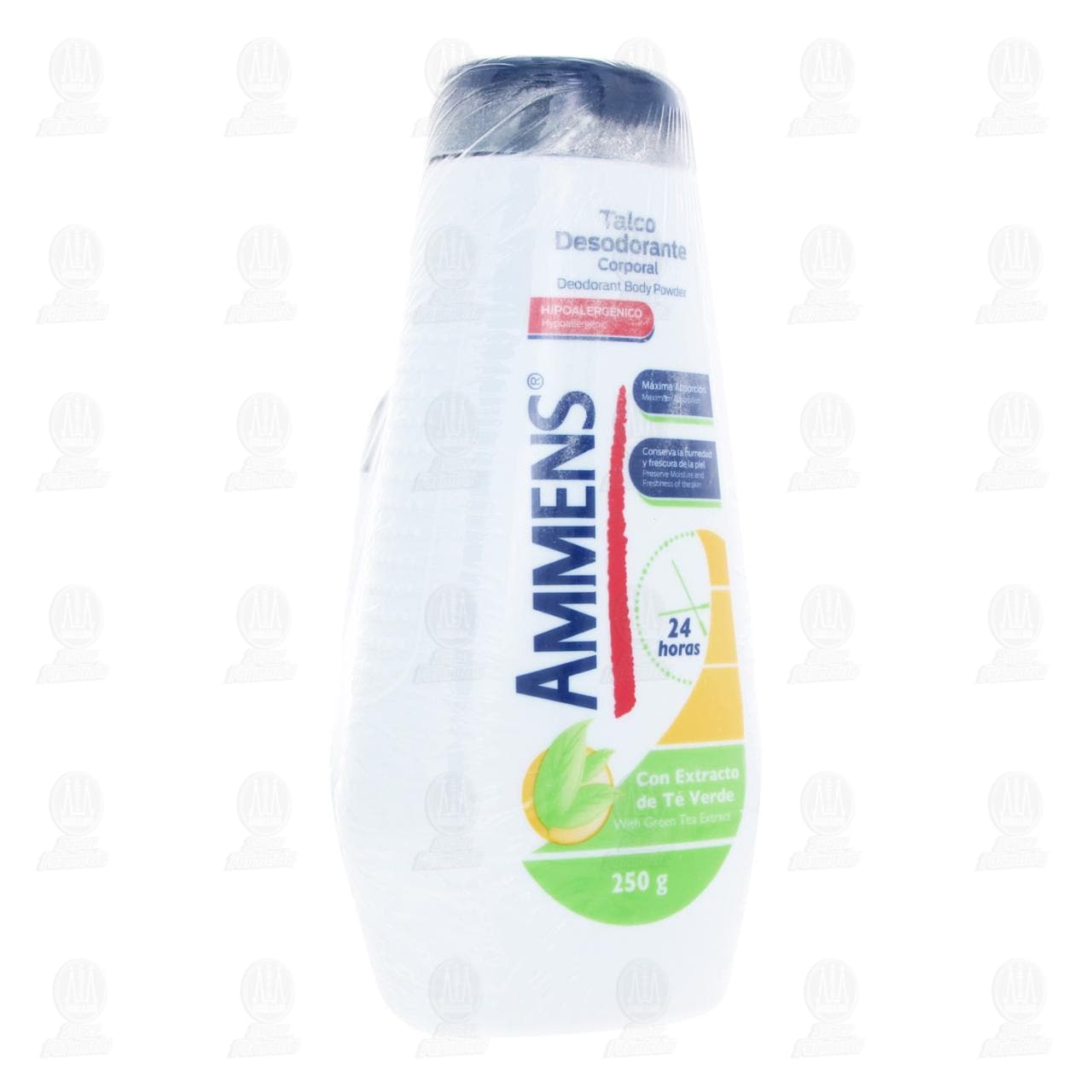 Pack Ammens Talco Desodorante Corporal Extracto de T&eacute; Verde 250 gr + Fresco Aroma 60 gr, 2 pzas.