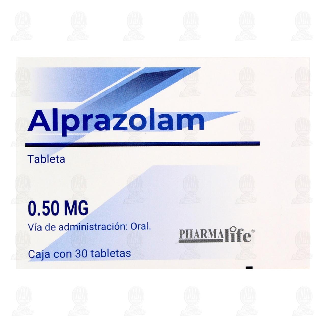 Alprazolam 0.50 mg, 30 Tabletas Pharmalife. image number 1