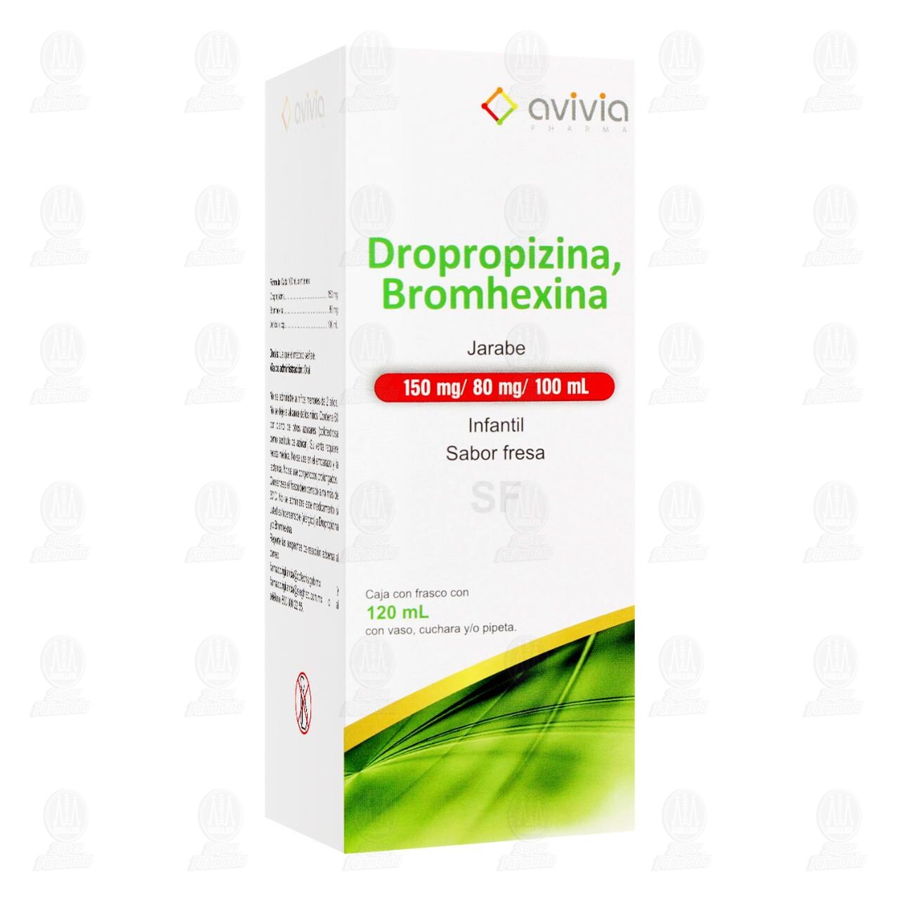 Dropropizina, Bromhexina SF Jarabe Infantil Sabor Fresa 150mg/80mg/100ml, 120 ml. image number 0
