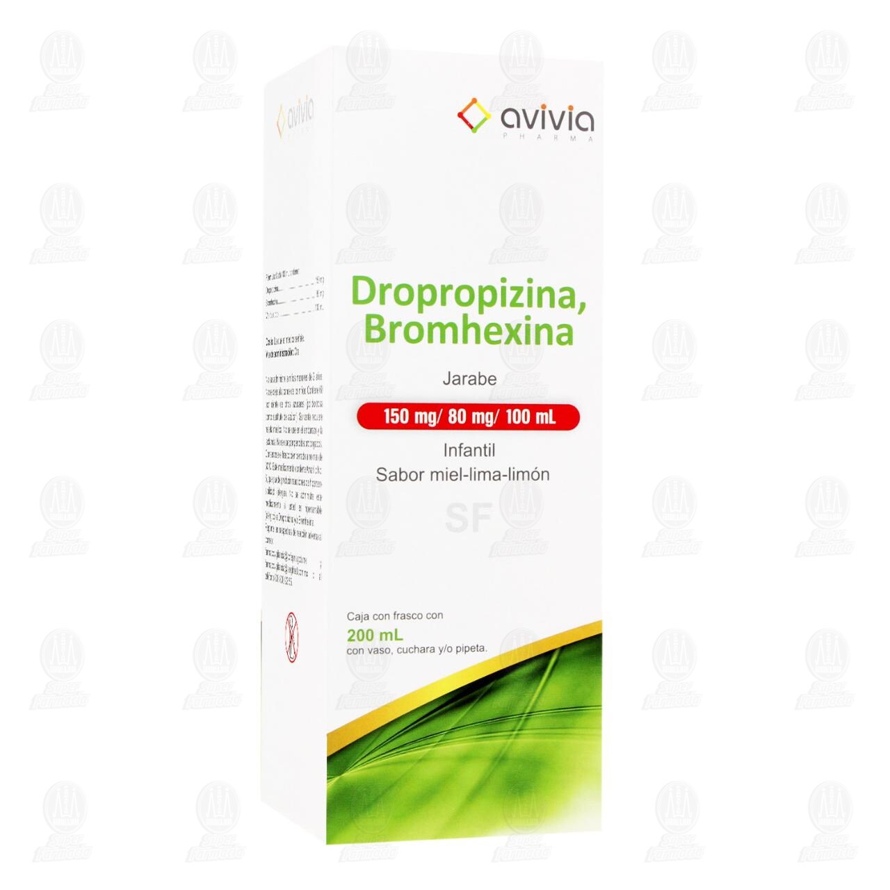 Dropropizina, Bromhexina SF Jarabe Infantil Sabor Miel-Lima-Lim&oacute;n 150mg/80mg/100ml, 200 ml. image number 0