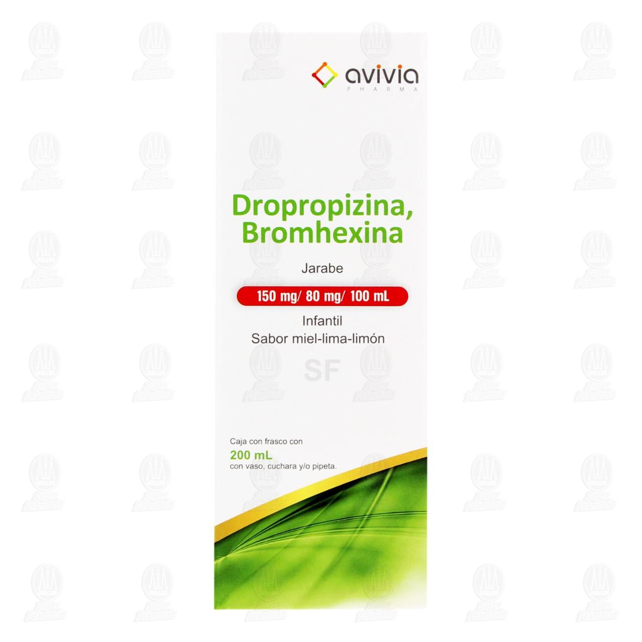 Dropropizina, Bromhexina SF Jarabe Infantil Sabor Miel-Lima-Lim&oacute;n 150mg/80mg/100ml, 200 ml. image number 1