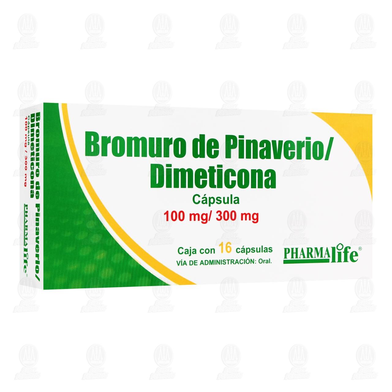 Bromuro de Pinaverio, Dimeticona 100mg/300mg, 16 C&aacute;psulas Pharmalife. image number 0