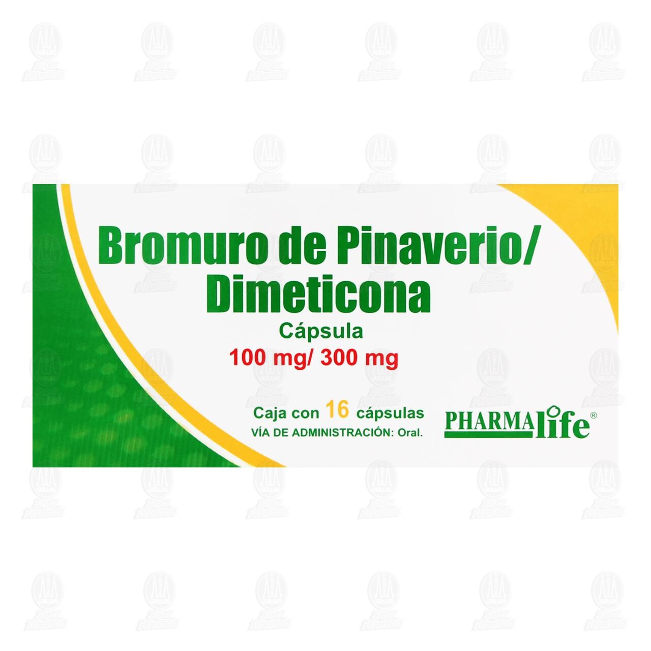 Bromuro de Pinaverio, Dimeticona 100mg/300mg, 16 C&aacute;psulas Pharmalife. image number 1