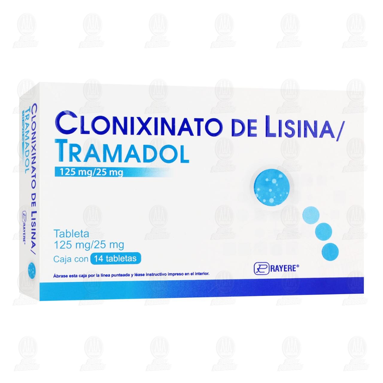Clonixinato de Lisina, Tramadol 125mg/25mg, 14 Tabletas.