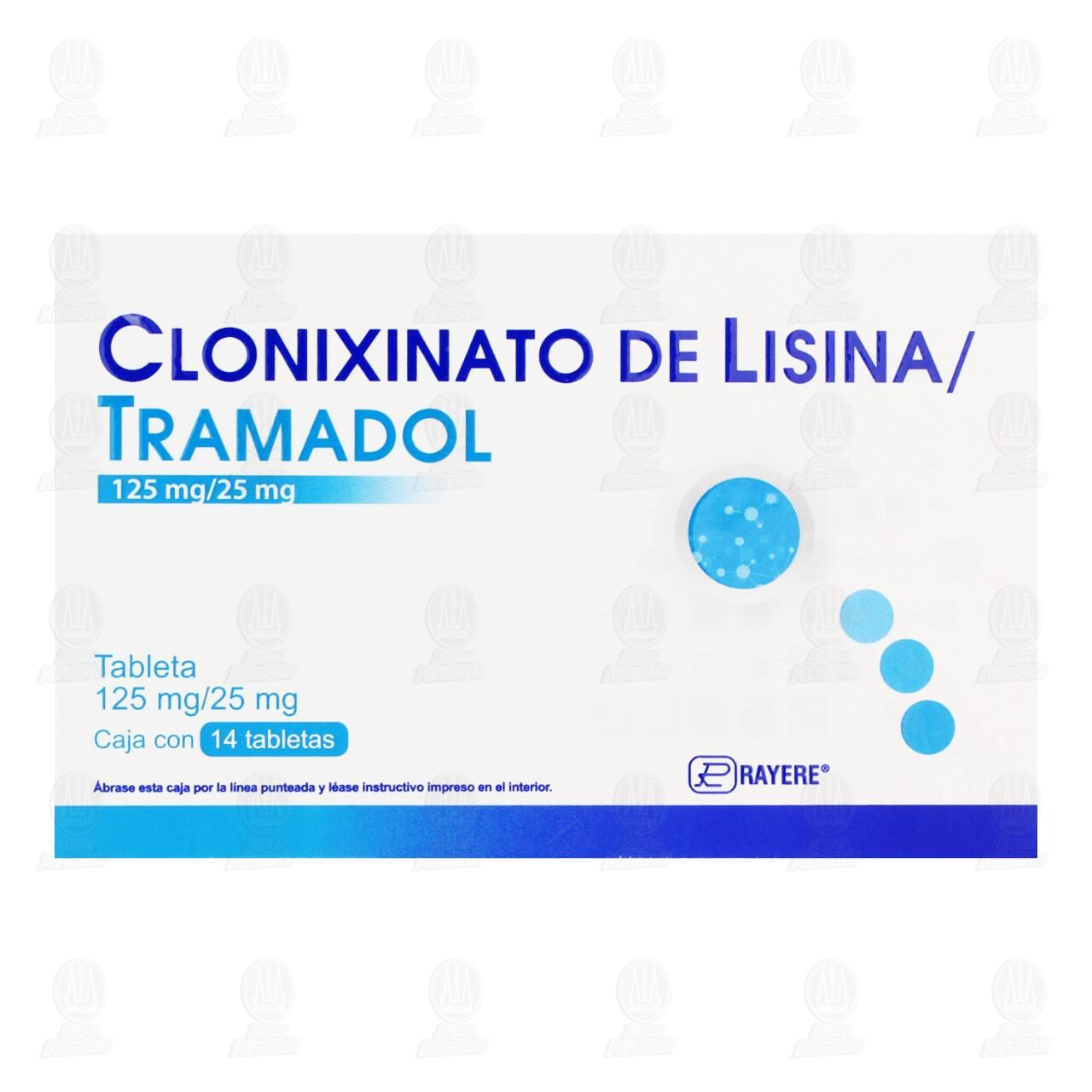 Clonixinato de Lisina, Tramadol 125mg/25mg, 14 Tabletas. image number 1
