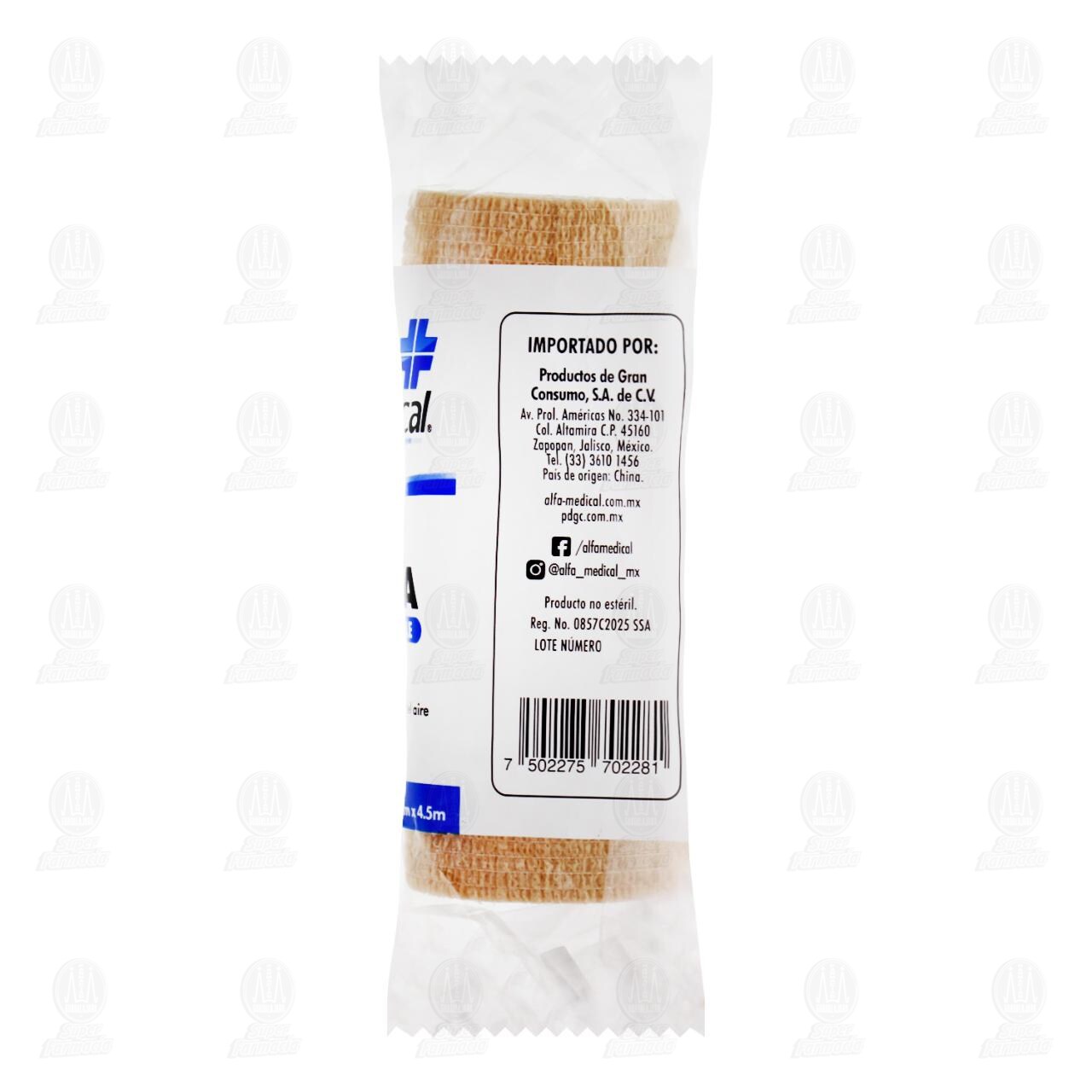 Venda Autoadherible Alfa Medical 2.5 cm x 4.5 m, 5 pzas. image number 1